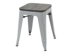 Vente-unique Kruk-Mcw-A73 Kruk (Set Van 6) Houten Zitting, Grijs