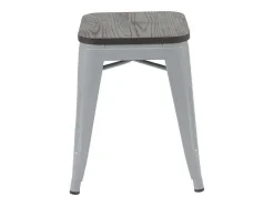 Vente-unique Kruk-Mcw-A73 Kruk (Set Van 2) Houten Zitting, Grijs