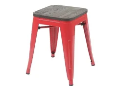 Vente-unique Kruk-Mcw-A73 Kruk (Set Van 2) Houten Zitting, Rood