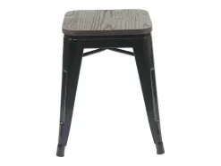Vente-unique Kruk-Mcw-A73 Kruk (Set Van 4) Houten Zitting, Zwart