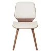 Vente-unique Stoel-Mcw-B16 Eetkamerstoel (Set Van 2), Kunstleer Creme