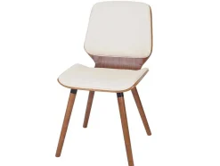 Vente-unique Stoel-Mcw-B16 Eetkamerstoel (Set Van 2), Kunstleer Creme