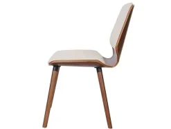 Vente-unique Stoel-Mcw-B16 Eetkamerstoel (Set Van 2), Kunstleer Creme