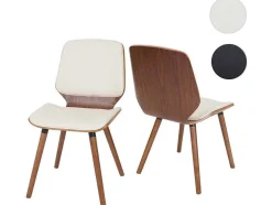 Vente-unique Stoel-Mcw-B16 Eetkamerstoel (Set Van 2), Kunstleer Creme