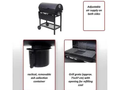 Vente-unique Buitenkeuken-Mcw-F70 Barbecuetrolley Met Deksel En Plank