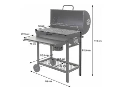 Vente-unique Buitenkeuken-Mcw-F70 Barbecuetrolley Met Deksel En Plank
