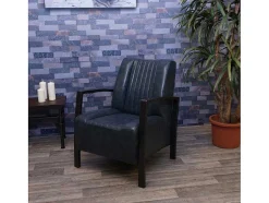 Vente-unique Fauteuil Met Holle Rugleuning-Mcw-H10 Fauteuil, Vintage Grijs