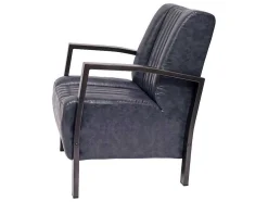 Vente-unique Fauteuil Met Holle Rugleuning-Mcw-H10 Fauteuil, Vintage Grijs