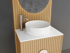 Shower & Design Kraan-Mechanische Mengkraan Met Ronde Vorm Van Roestvrij Staal - Geborsteld Nikkel - H29,6 Cm - Salavan