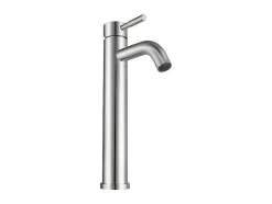 Shower & Design Kraan-Mechanische Mengkraan Met Ronde Vorm Van Roestvrij Staal - Geborsteld Nikkel - H29,6 Cm - Salavan