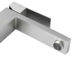 Shower & Design Kraan-Mechanische Mengkraan Met Vierkante Vorm Van Roestvrij Staal - Geborsteld Nikkel - H31 Cm - Canilas