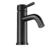 Shower & Design Kraan-Mechanische Mengkraan Met Ronde Vorm Van Geborsteld Roestvrij Staal - Mat Zwart - H17 Cm - Salavan