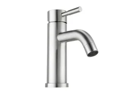 Shower & Design Kraan-Mechanische Mengkraan Met Ronde Vorm Van Roestvrij Staal - Geborsteld Nikkel - H17 Cm - Salavan