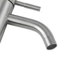 Shower & Design Kraan-Mechanische Mengkraan Met Ronde Vorm Van Roestvrij Staal - Geborsteld Nikkel - H17 Cm - Salavan