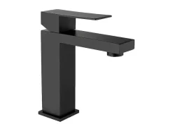 Shower & Design Kraan-Mechanische Mengkraan Met Vierkante Vorm Van Geborsteld Roestvrij Staal - Mat Zwart, H17,3 Cm - Canilas