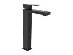 Shower & Design Kraan-Mechanische Mengkraan Met Vierkante Vorm Van Geborsteld Roestvrij Staal - Mat Zwart, H31 Cm - Canilas