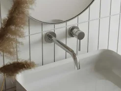 Shower & Design Kraan-Mechanische Mengkraan Voor Inbouw Met Afgerond Uiteinde - Kleur: Geborsteld Nikkel - Lozoya