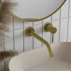 Shower & Design Kraan-Mechanische Mengkraan Voor Inbouw Met Afgerond Uiteinde - Goudkleurig Met Satijnglans - Lozoya