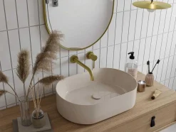 Shower & Design Kraan-Mechanische Mengkraan Voor Inbouw Met Afgerond Uiteinde - Goudkleurig Met Satijnglans - Lozoya