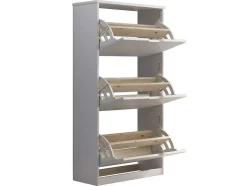 Vente-unique Schoenenkast-Mestre Schoenenkast 3 Klep Wit.