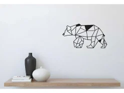 EPIKASA Aanbiedingen: Woonaccessoires-Metalen Decoratie Beer 4, Zwart, 55X1,5X30 Cm,