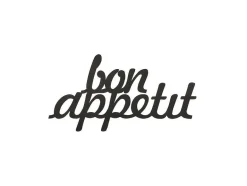 EPIKASA Decoratieve Wandplaat-Metalen Decoratie Bon Appetit, Zwart, 50X1,5X30 Cm,