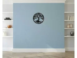 EPIKASA Decoratieve Wandplaat-Metalen Decoratie Boom 32, Zwart, 60X1,5X60 Cm,
