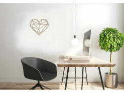 EPIKASA Decoratieve Wandplaat-Metalen Decoratie Hart 10, Koper, 47X1,5X40 Cm,