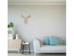 EPIKASA Decoratieve Wandplaat-Metalen Decoratie Herten 4, Koper, 51X1,5X51 Cm,
