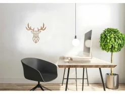 EPIKASA Decoratieve Wandplaat-Metalen Decoratie Herten 4, Koper, 51X1,5X51 Cm,