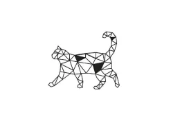 EPIKASA Decoratieve Wandplaat-Metalen Decoratie Katten 2, Zwart, 46X1,5X37 Cm,