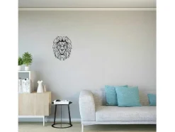 EPIKASA Decoratieve Wandplaat-Metalen Decoratie Leeuw 4, Zwart, 40X1,5X50 Cm,