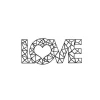 EPIKASA Decoratieve Wandplaat-Metalen Decoratie Love 8, Zwart, 50X1,5X20 Cm,