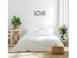 EPIKASA Decoratieve Wandplaat-Metalen Decoratie Love 8, Zwart, 50X1,5X20 Cm,
