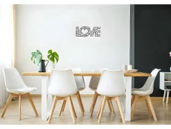 EPIKASA Decoratieve Wandplaat-Metalen Decoratie Love 8, Zwart, 50X1,5X20 Cm,