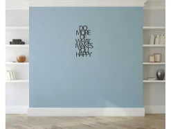 EPIKASA Decoratieve Wandplaat-Metalen Decoratie Makes You Happy 1, Zwart, 41X1,5X70 Cm,