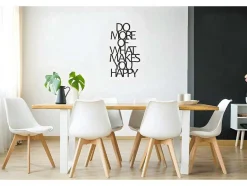 EPIKASA Decoratieve Wandplaat-Metalen Decoratie Makes You Happy 1, Zwart, 41X1,5X70 Cm,
