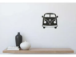 EPIKASA Decoratieve Wandplaat-Metalen Decoratie Minivan, Zwart, 32X1,5X36 Cm,