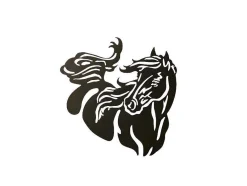 EPIKASA Decoratieve Wandplaat-Metalen Decoratie Paard 2, Zwart, 50X1,5X50 Cm,