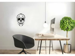 EPIKASA Decoratieve Wandplaat-Metalen Decoratie Schedel 1, Zwart, 35X1,5X50 Cm,