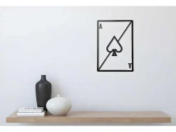 EPIKASA Decoratieve Wandplaat-Metalen Decoratie Schoppenaas, Zwart, 32X1,5X48 Cm,