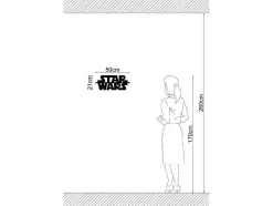 EPIKASA Decoratieve Wandplaat-Metalen Decoratie Star Wars, Zwart, 50X1,5X21 Cm,
