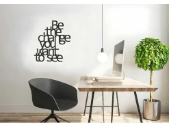 EPIKASA Decoratieve Wandplaat-Metalen Decoratie The Change, Zwart, 62X1,5X70 Cm,
