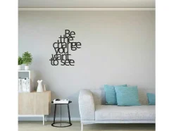 EPIKASA Decoratieve Wandplaat-Metalen Decoratie The Change, Zwart, 62X1,5X70 Cm,