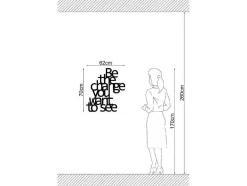 EPIKASA Decoratieve Wandplaat-Metalen Decoratie The Change, Zwart, 62X1,5X70 Cm,