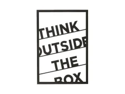 EPIKASA Decoratieve Wandplaat-Metalen Decoratie Think Outside The Box 2, Zwart, 50X1,5X70 Cm,