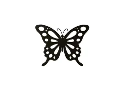 EPIKASA Decoratieve Wandplaat-Metalen Decoratie Vlinder 7, Zwart, 48X1,5X37 Cm,