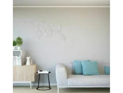 EPIKASA Decoratieve Wandplaat-Metalen Decoratie Wereldkaart 19, Wit, 100X1,5X58 Cm,
