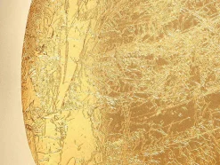 OZAIA Kandelaar En Kaars-Metalen Kandelaar - B. 31,5 X H. 43 Cm - Messing En Bladgoud Afwerking - Goud - Belinni