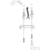 OZAIA Plafondlamp-Metalen Plafondlamp Met 2 Bollen Damar - L. 44 X H. 28 Cm - Zwart En Goudkleurig